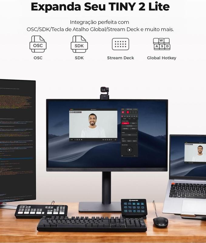 OBSOT TINY2 Lite 4K Webカメラ Obsbot Tiny 2 Lite 4k Pc Webcam 30fps Ptz Câmera Ai Tracking